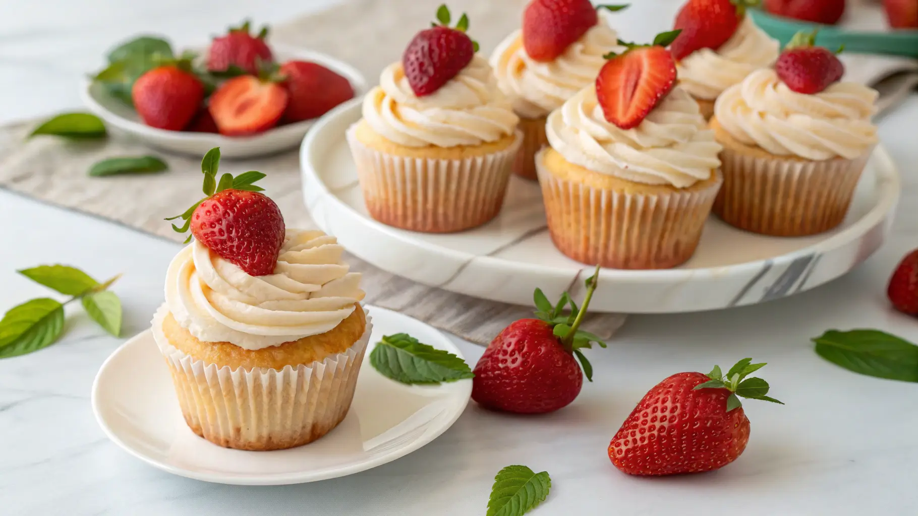Fresh Strawberry Cupcakes
