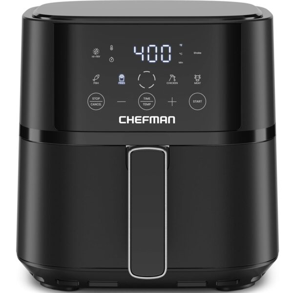Chefman Air Fryer – 4 QT Compact Airfryer for Quick & Easy Meals in Minutes, Features Hi-Fry Technology for Extra Crisp, Touchscreen Controls with 4 Presets, Nonstick &...